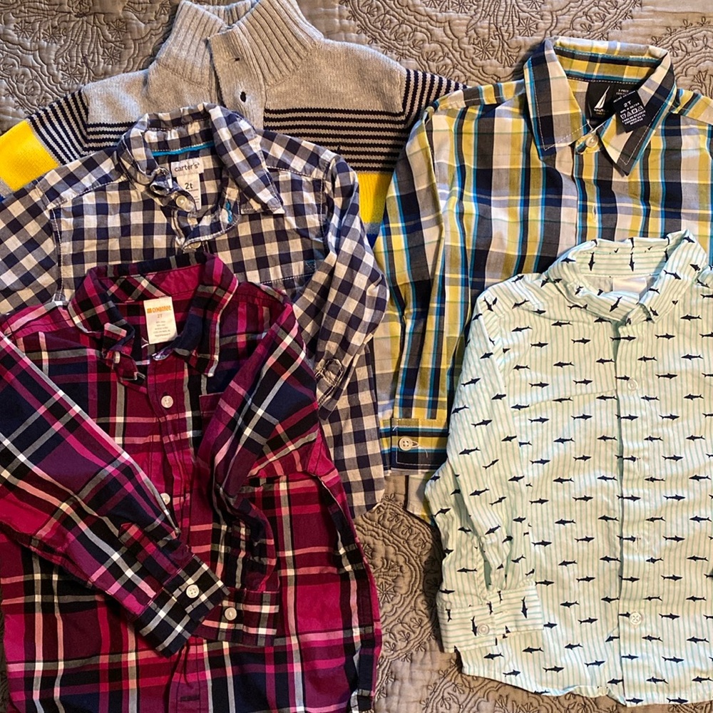 2 T boys dress shirts/sweater Lot